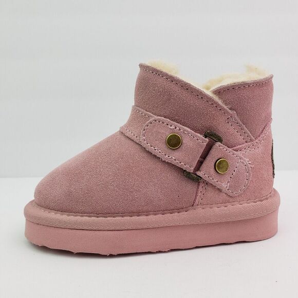 Bearpaw Haley Baby Toddler Girls Size 6 Pink Suede Pull On Wool Blend Boots - Picture 3 of 11